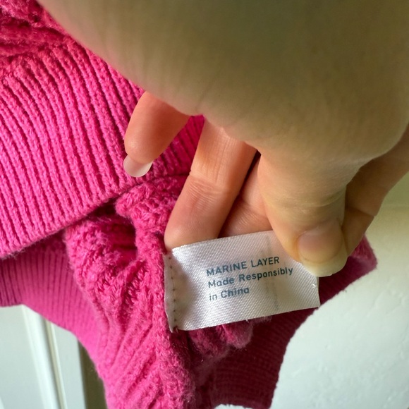 MARINE LAYER Skylar Turtleneck Sweater in Bubble Gum Size M - Picture 4 of 7